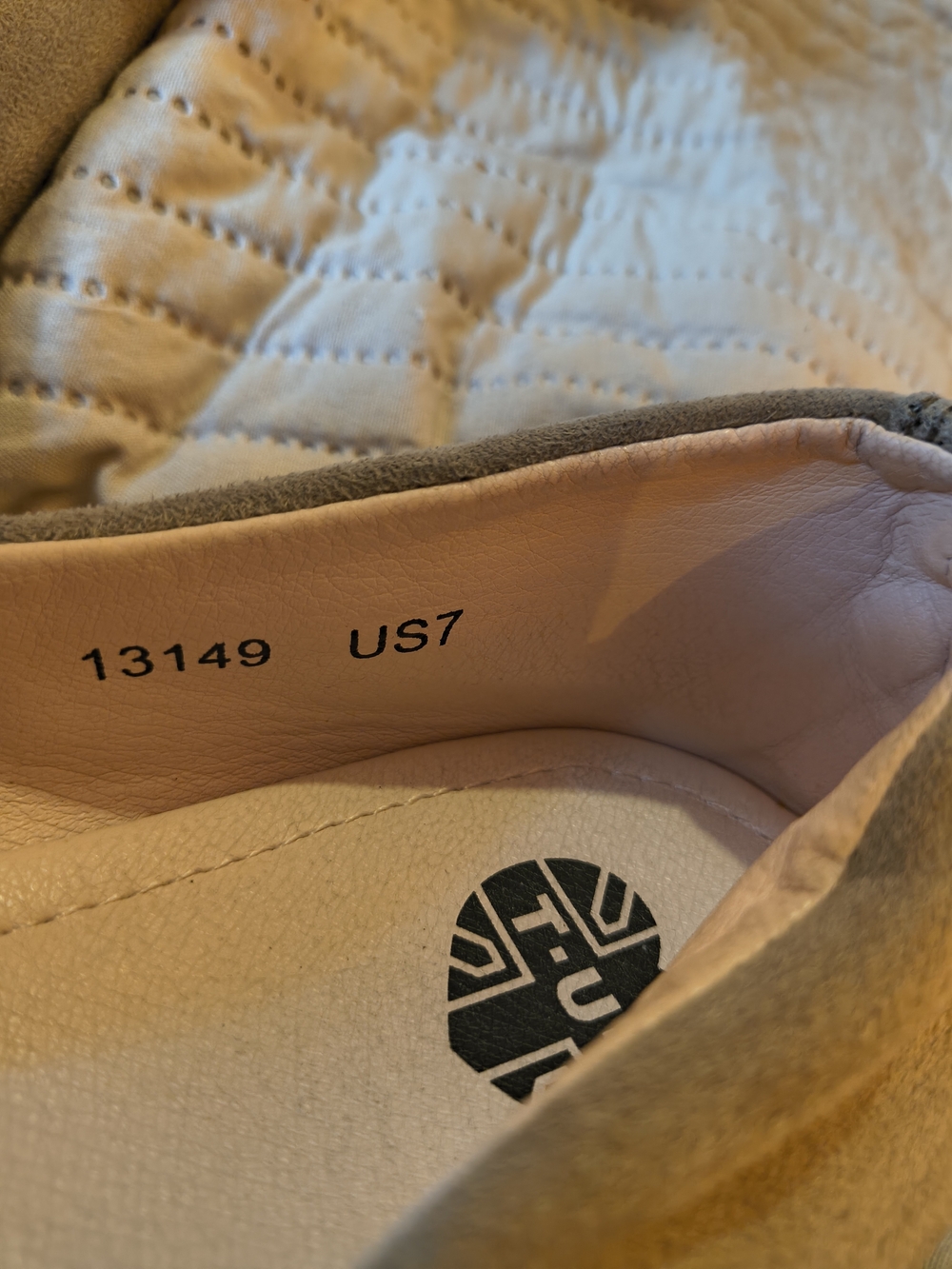 T.U.K Grey Suede Ballet Flats with Rabbit Ears And Embroidered Face. 6.5 - Picture 7 of 8